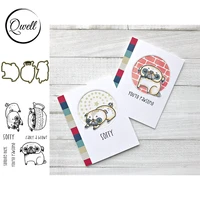 qwell 3 lovely pugs metal cutting dies with clear stamps combo words sending hugs diy scrapbooking craft paper cards 2021