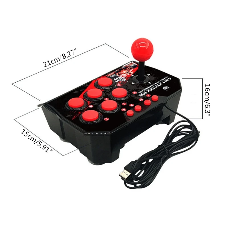 

Arcade Fight Stick Street Fight Joystick Gamepad Controller for PS3/PC, Street Fighting Arcade Game Control Device X3UC