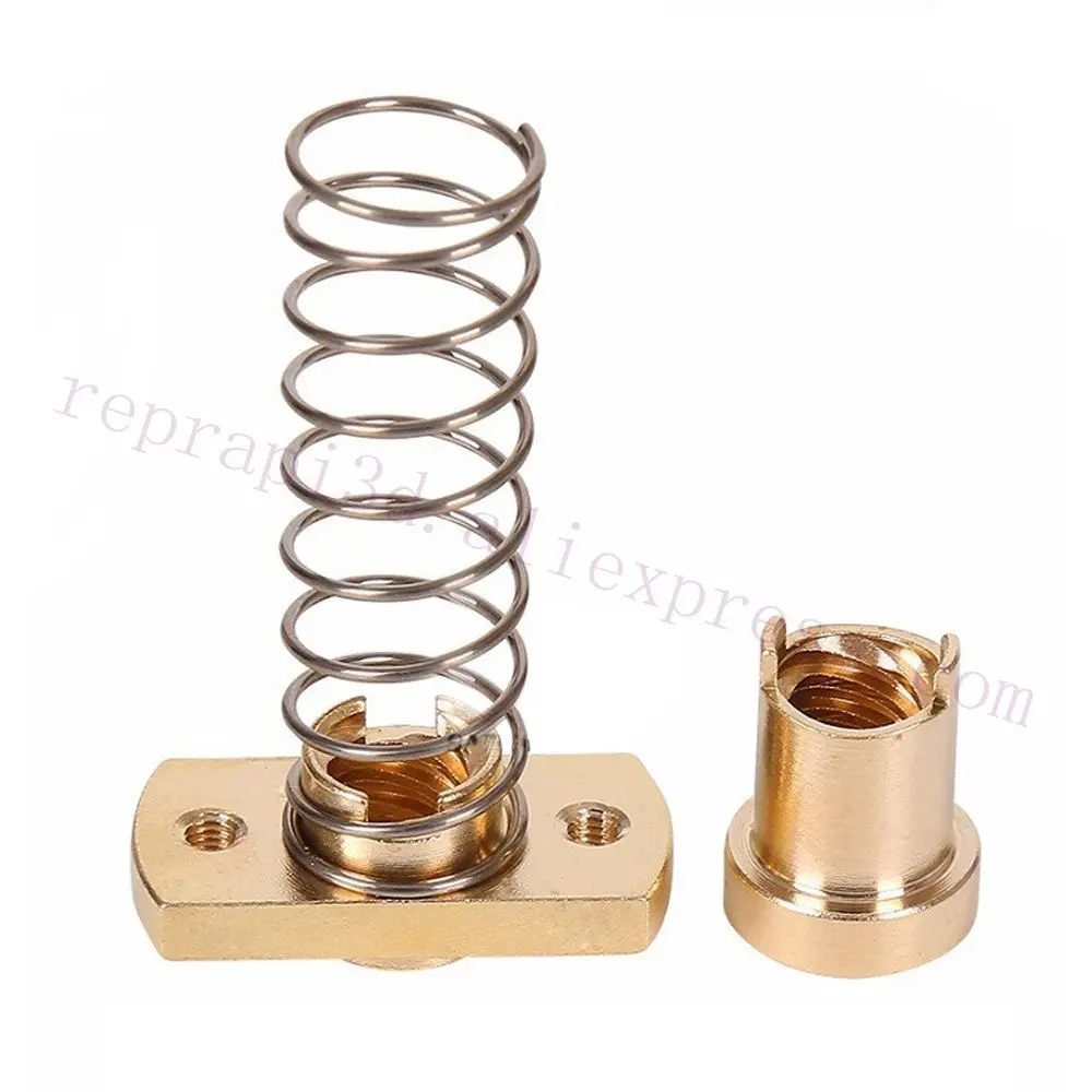 2 комплекта CR10 Z axis T8 анти люфт подпружиненный устраняющий зазор латунные гайки