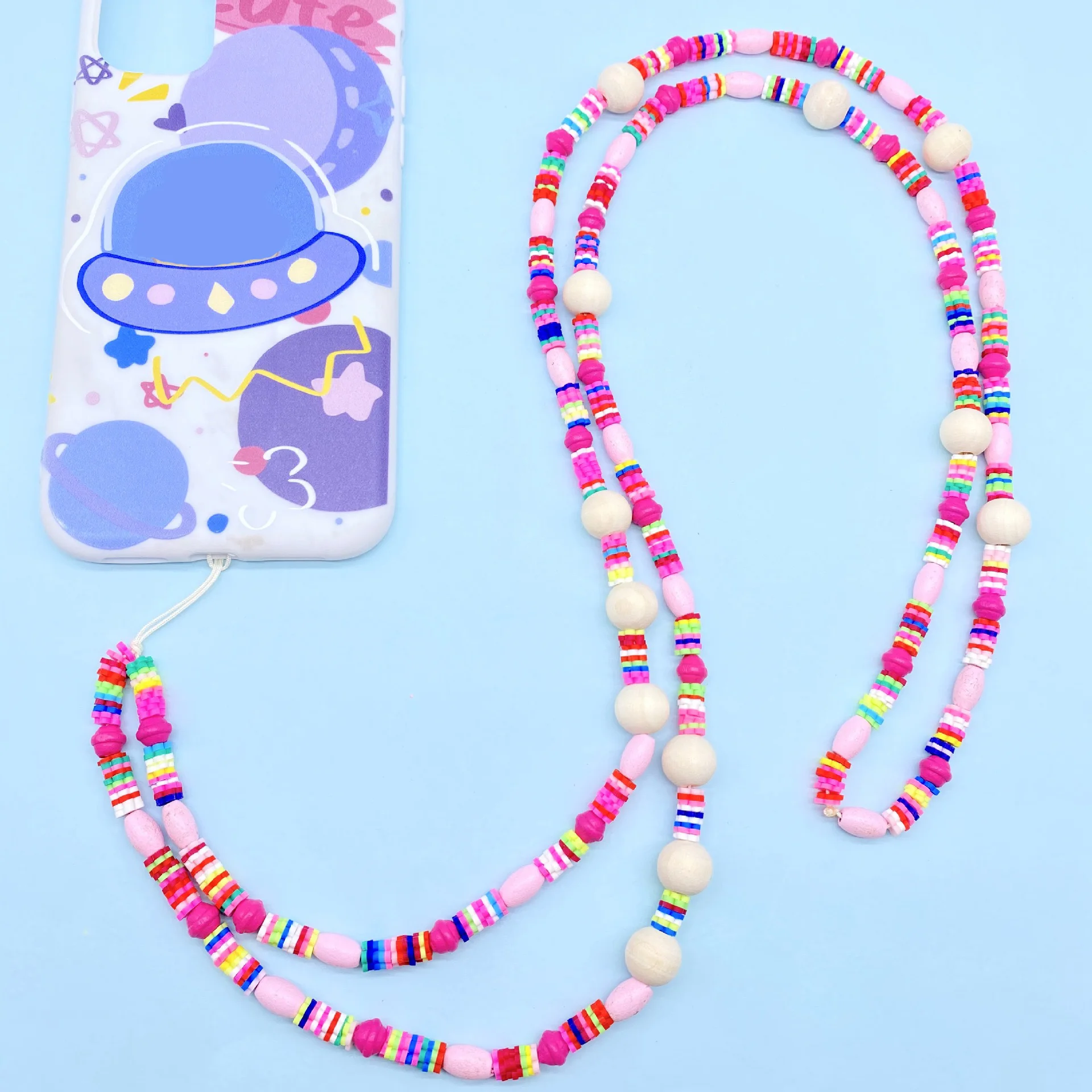 

2021 Chic Beads Long Hanging Neck Mobile Phone Necklace Lanyard Mobile Phone Chain