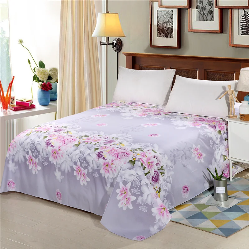 

1pcs Floral Sanding Bed Linen Bedding Coverlet Flat Sheet Bed Cover Bed Sheet180x230,230x230 Soft Warm Bed Sheets No Pillowcase