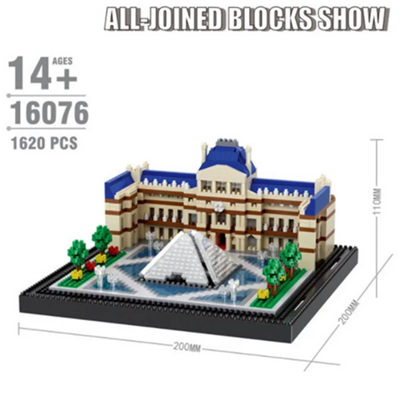 Balody архитектурные кубики алмазные Mirco строительные Blocks16061-91 Taj Mahal Louvre Василий Церковь США замок легоинглы игрушка