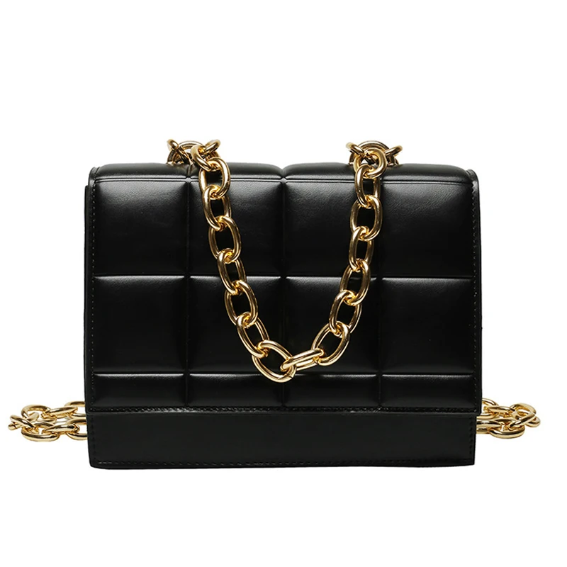 

Weave Flap Bags Chain PU Leather Crossbody Bags 2021 Fashion Handbags Shoulder Bag Luxury Design Messenger Bag Sac A Main Femme