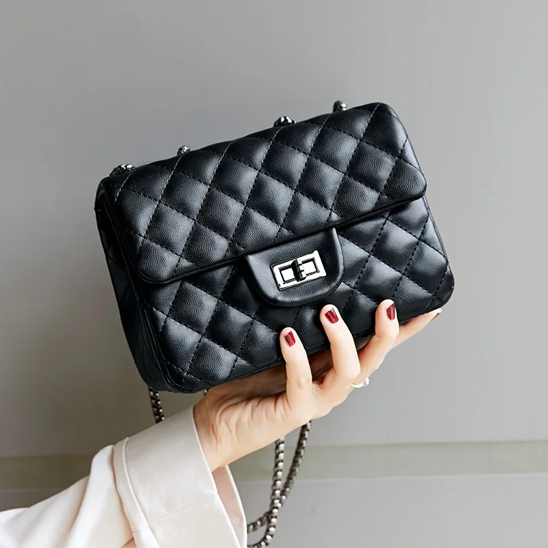 

2021 new Korean version fashion small fragrance wind rhomboid chain bag single shoulder slanting span small bag lock