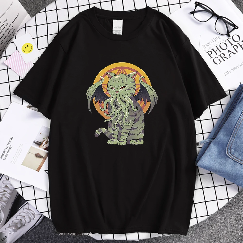 

Japanese Cat Monster Catana Printed Women T-Shirt Street High Quality Streetwear