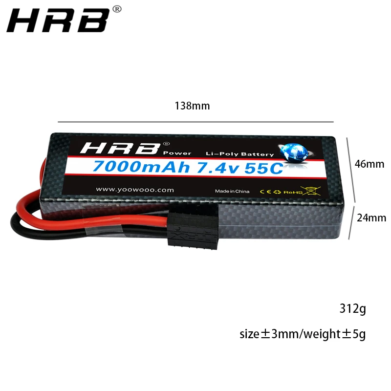 жесткий чехол hrb 2s2p 74 в 7000 мач 2s 55c лити