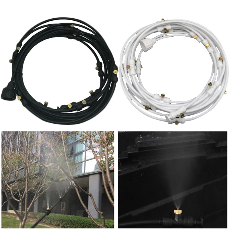 

Outdoor Misting Cooling System Kit For Greenhouse Garden Patio Waterring Irrigation Mister Line 6M-18M System Caliber Is 0.4mm