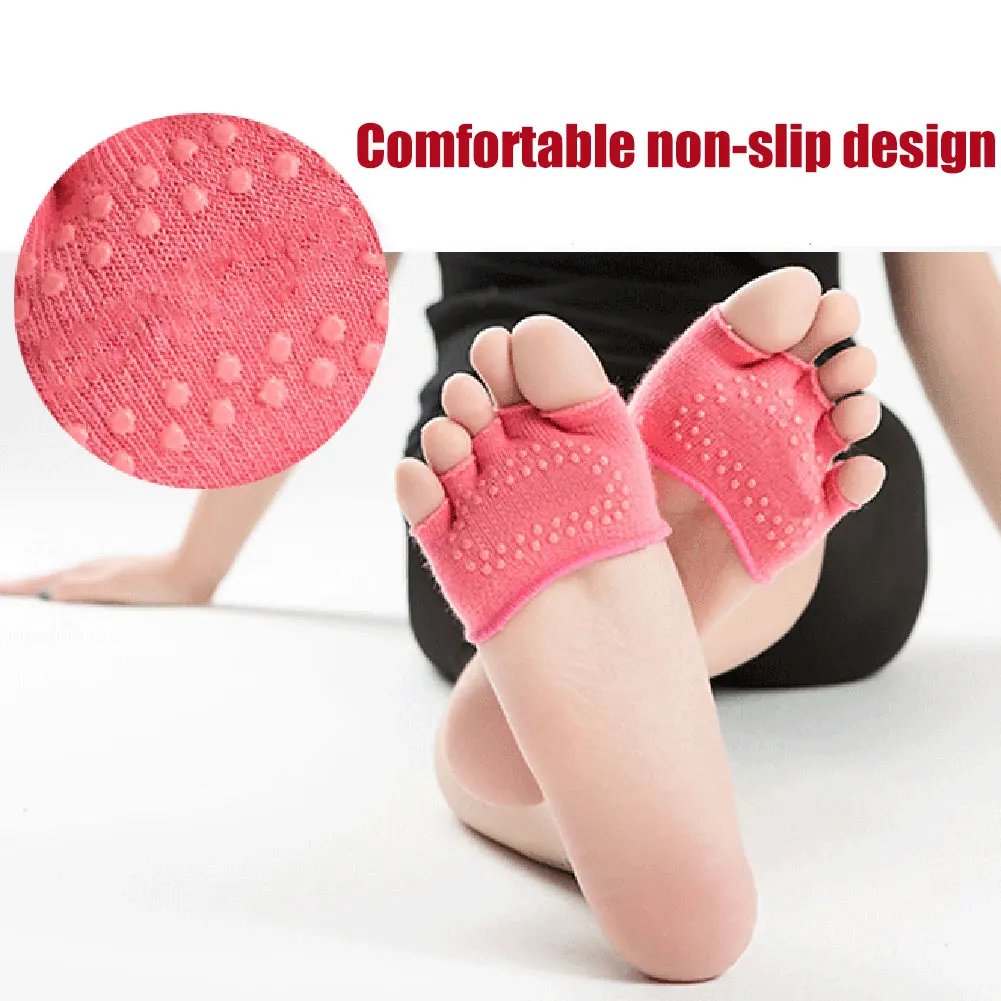 Toe Socks Non-Slip Women Toppers No-Show Half for Ballet Pilates Exercise Dance Studio WHShopping | Спорт и развлечения
