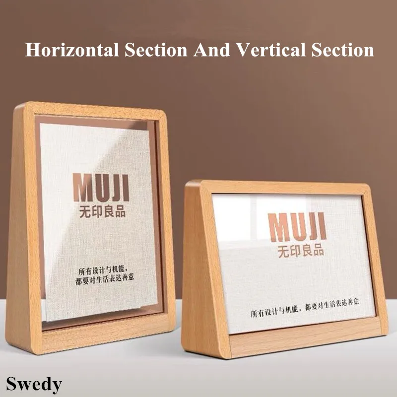 

6 Inch Wood Acrylic Sign Holder Display Stand Table Photo Picture Frame Restaurant Menu Price Listing Holder Stand