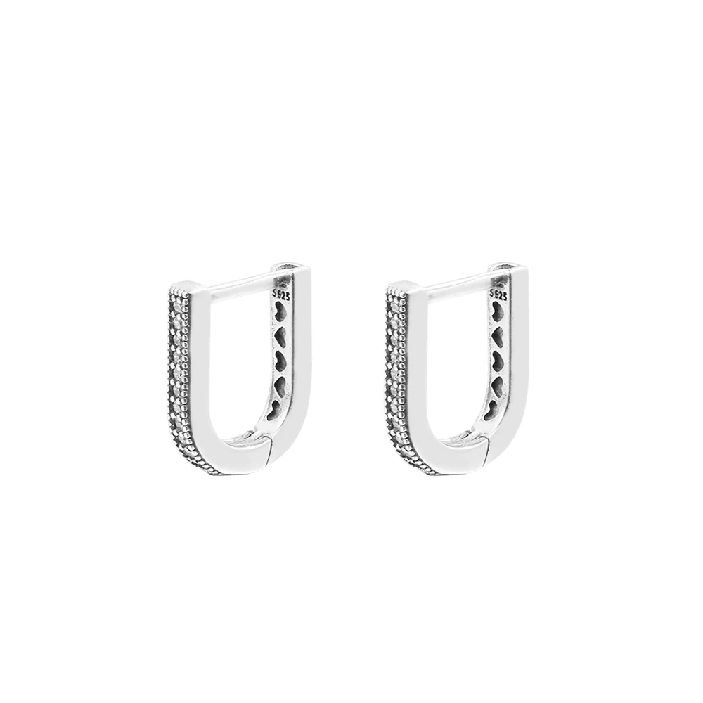 

U-shaped Hoop Earrings For Women 2021 Signature Original 925 Sterling Silver Earrings Daily Jewelry Fashion Women Earrings New