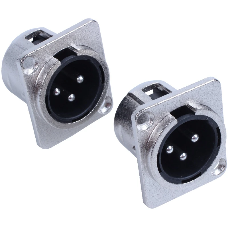 XLR Male Jack 3 Pin крепление для панели серии D размер M 4 упаковки|Соединители| |