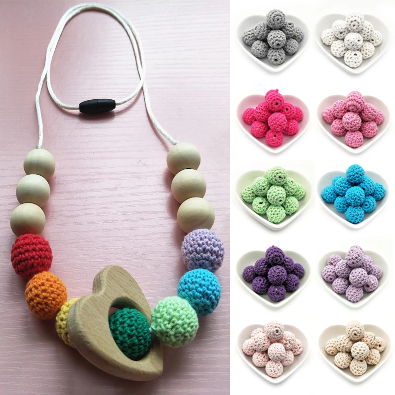 20 мм 10 шт Деревянный крючком жевательные бусины для изготовления украшений