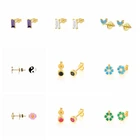 Серьги-гвоздики BOAKO из серебра 925 пробы с цирконием, женские Украшения для пирсинга, 2021