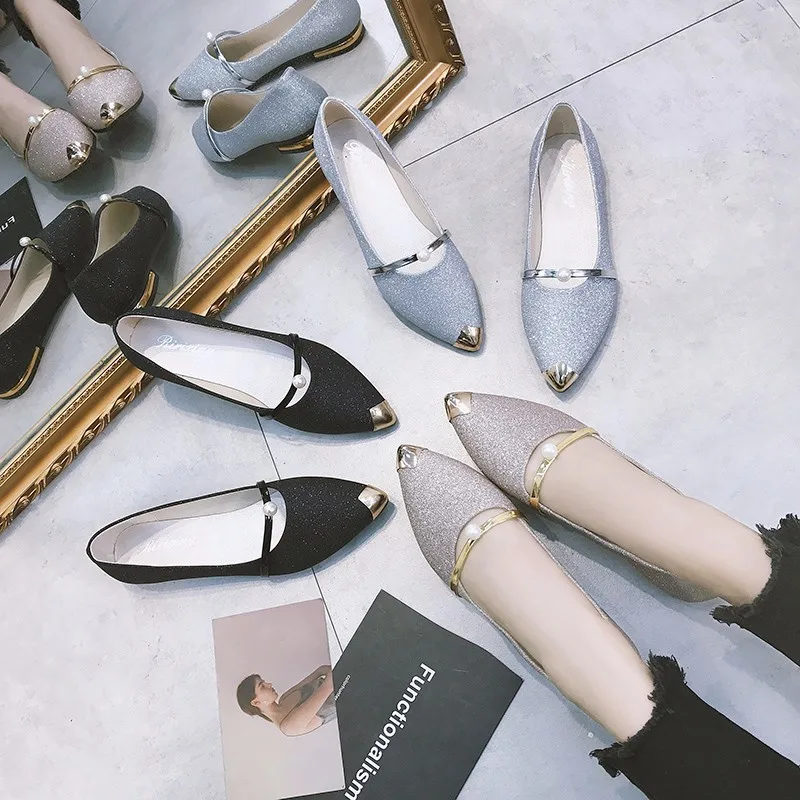 Spring 2020 Shallow Flat Casual Ballet Slip Flats Loafers Shoes Fastion for Women Solid Party Round Toe String Beat | Обувь