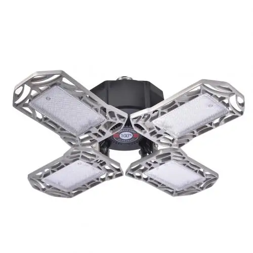 

4Blade LED Garage Light 360 Degrees Deformable Ceiling Light 120W Home Warehouse Workshop Folding Three-Leaf Deformation Lamp