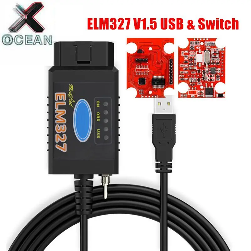 

Newest ELM327 USB FTDI PIC18F25K80 with switch Code Scanner Elm 327 OBD2 V1.5 HS CAN /MS CAN for Ford Forscan CH340 PIC18F25K80