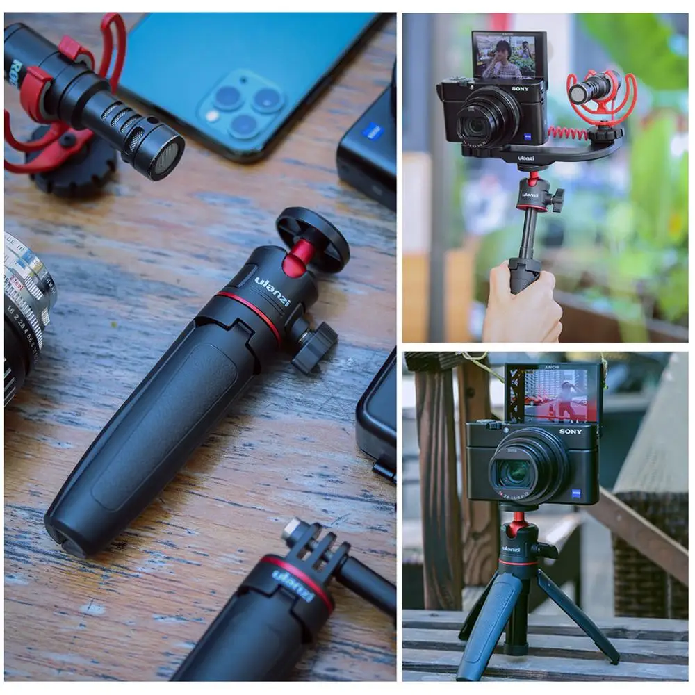 Настольный Штатив Ulanzi с винтом 1/4 для DSLR камер смартфонов со светодиодсветильник