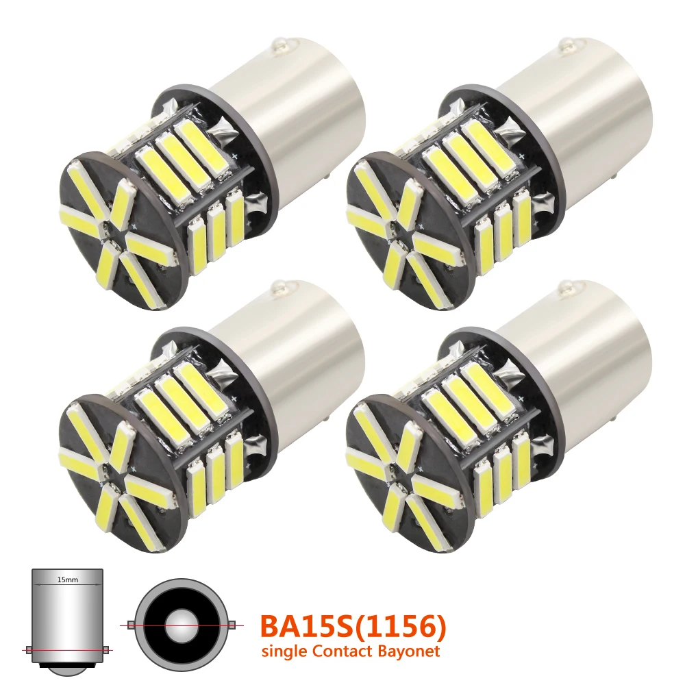 4 шт. S25 1156 BA15S 1157 BAY15D 21 SMD 7020 7014 светодиодный T20 7440 7443 Автомобильная Поворотная