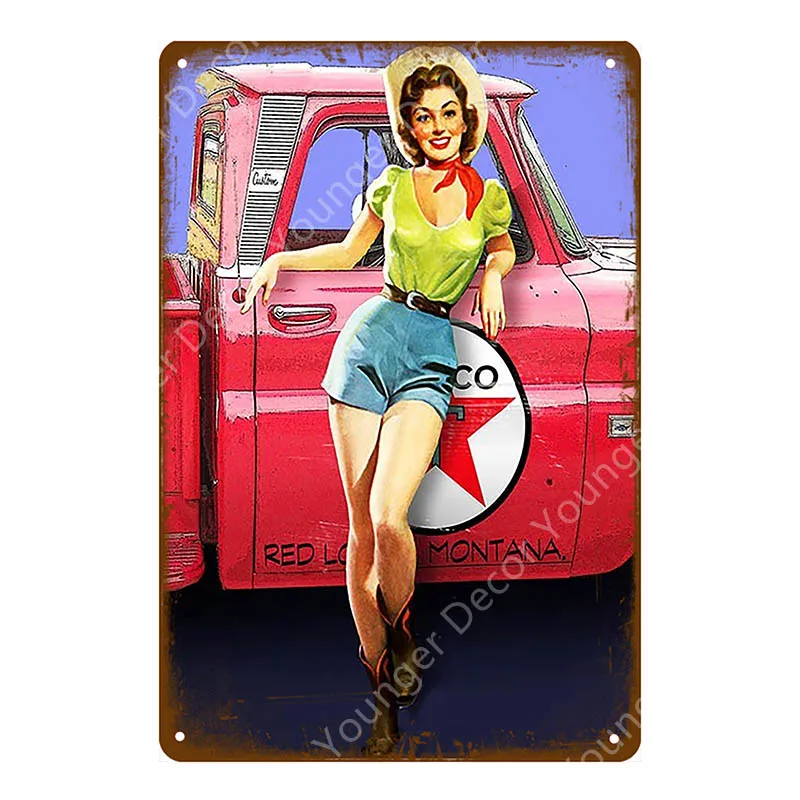 Сексуальная Женская винтажная металлическая табличка для вывесок металлический