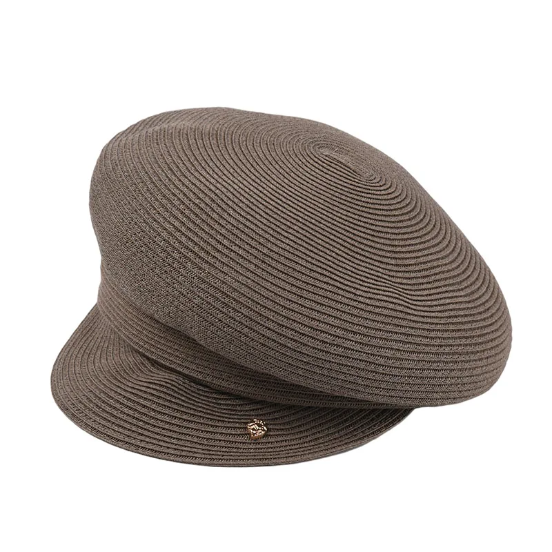 

New Japanese Hats For Women Solid Plain Octagonal Newsboy Cap Ladies Summer Casual Straw Hat Beret Painter Cap Military Bonnets