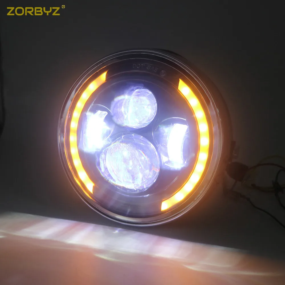 ZORBYZ 7 ''черная светодиодная круглая Модифицированная фара с хромированной