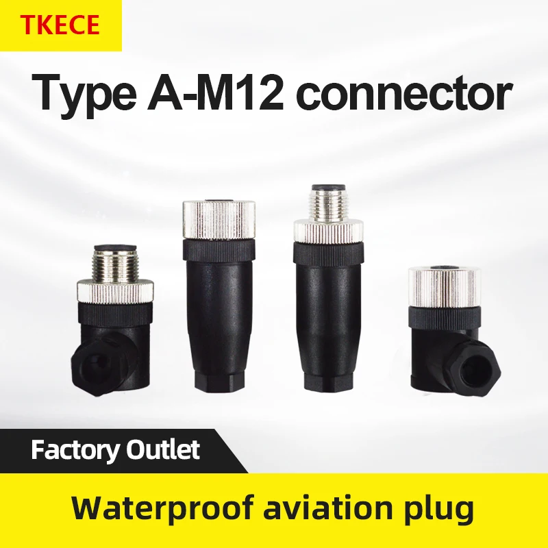 TKECE A Тип M12 авиационный водонепроницаемый разъем 4 контактный 5 8