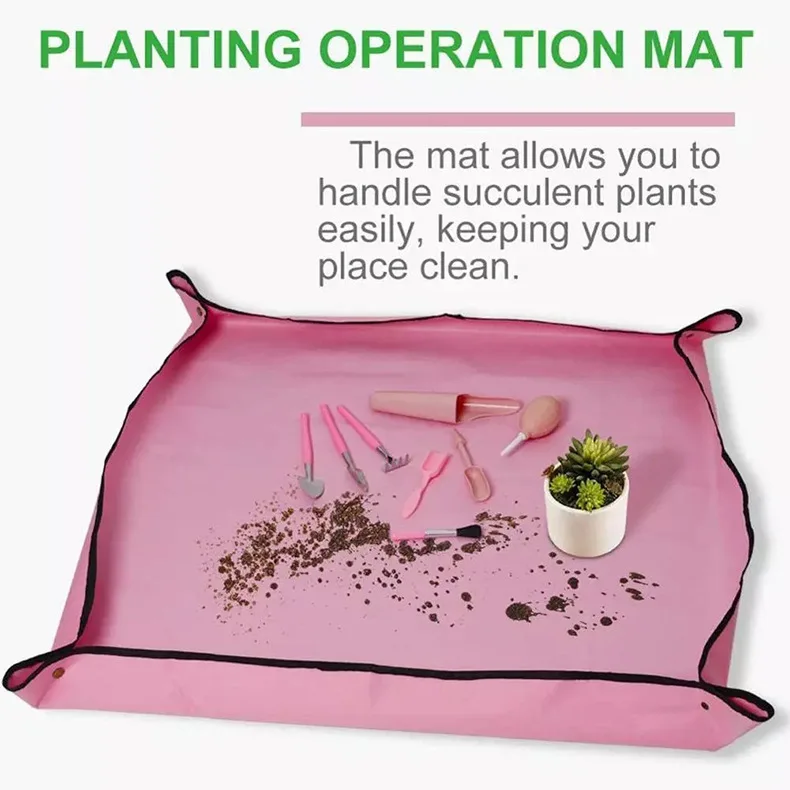 

1PCS Lock Waterproof Anti Dirty Thicken Basin Cushion Mix Soil Flower Land Mat Gardening Pad Reusable Transplanting Pot Foldable