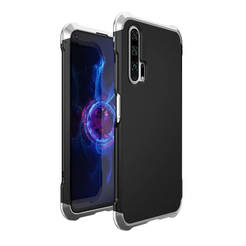 Black Silver Противоударный металлический чехол-бампер для телефона huawei Honor 20 Honor20, матовая жесткая задняя крышка из поликарбоната, чехол-броня для huawei Honor 20 - Цвет: Black Silver