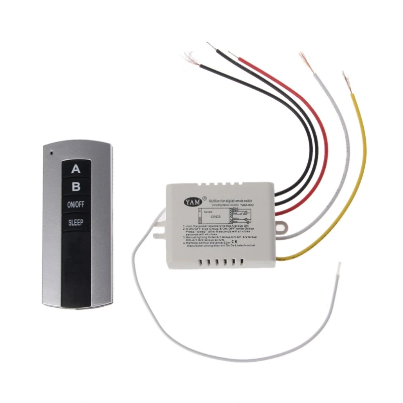 

2021 New Wireless 2 Channel ON/OFF Lamp Remote Control Switch Receiver Transmitter