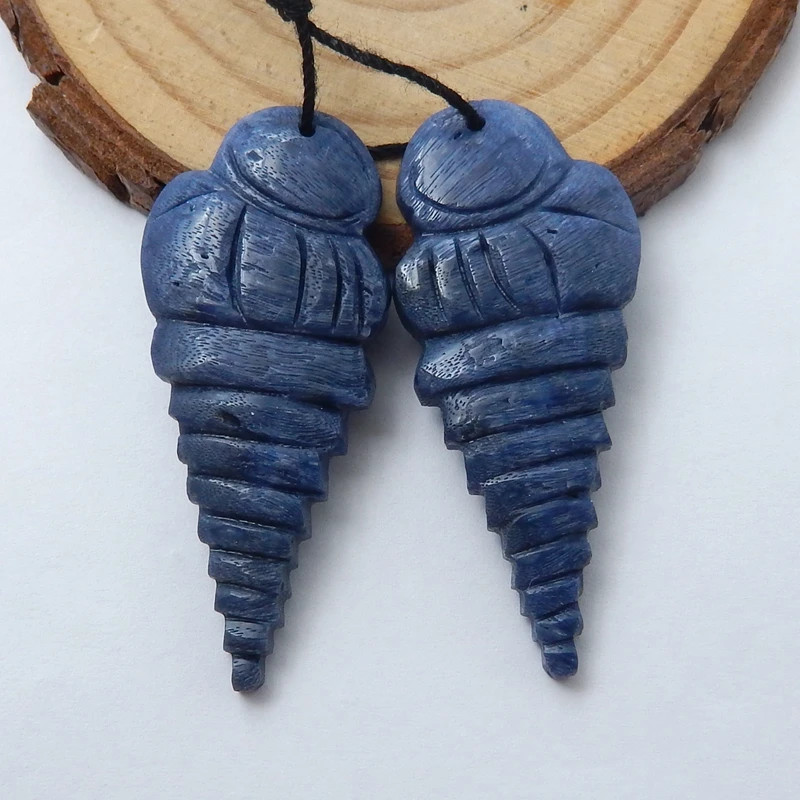 Натуральный драгоценный камень синий коралл резной череп модные серьги из