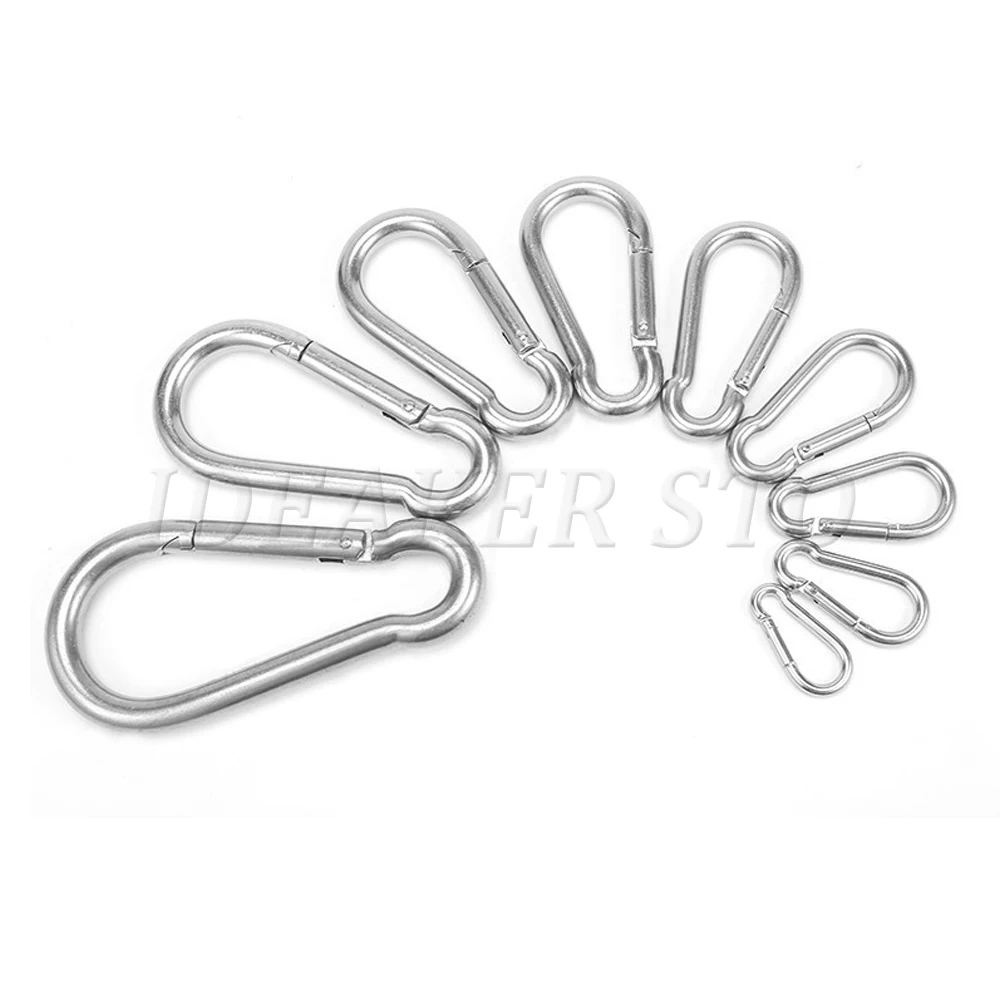 M4-M8 304 пружинный карабин из нержавеющей стали быстросъемные карабины брелок для