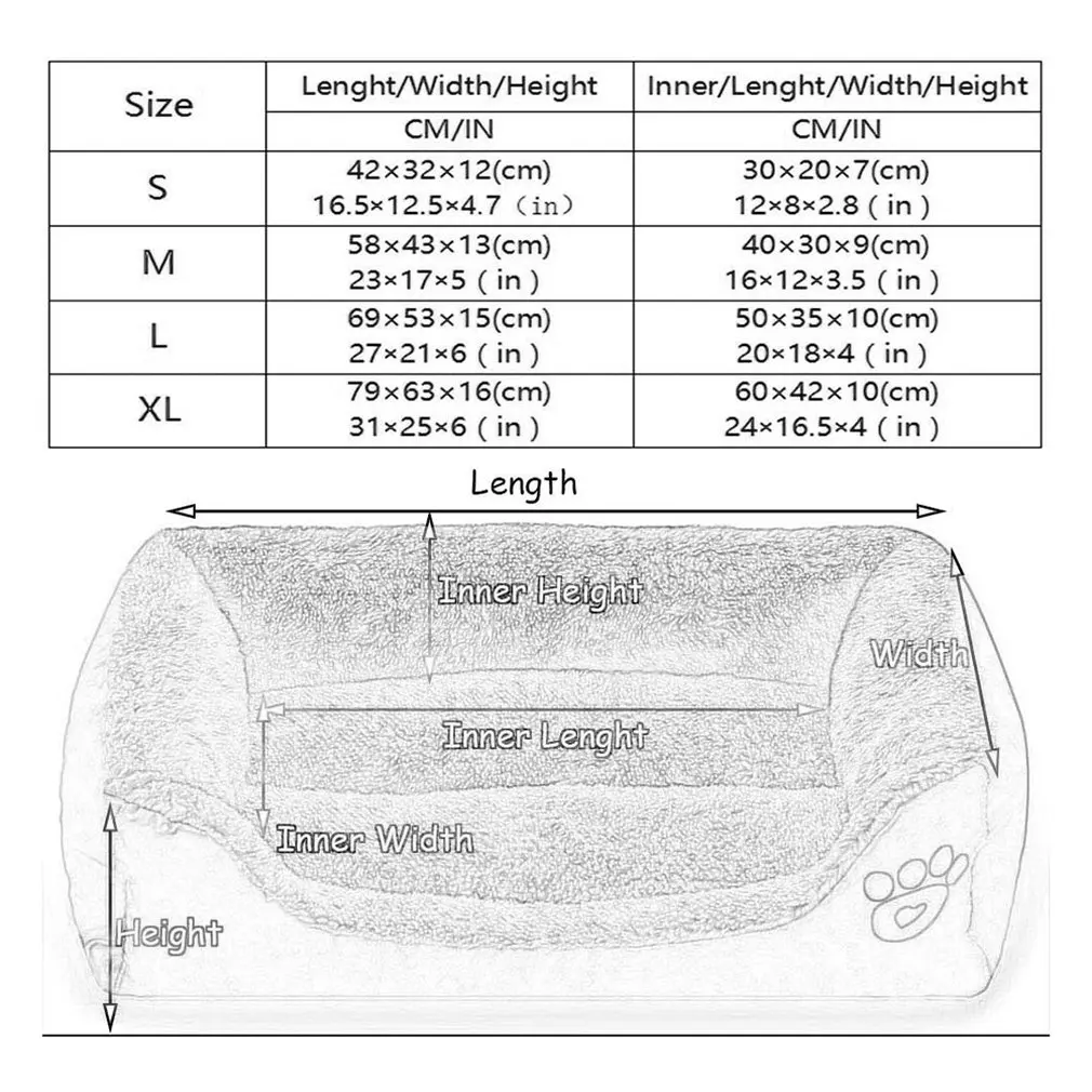 

Footprints Plush Pet Nest Pet Kennel Pet Cat Dog Nest Warm Soft Pet Sleeping Bed Cushion Cat Home Dog Kennel