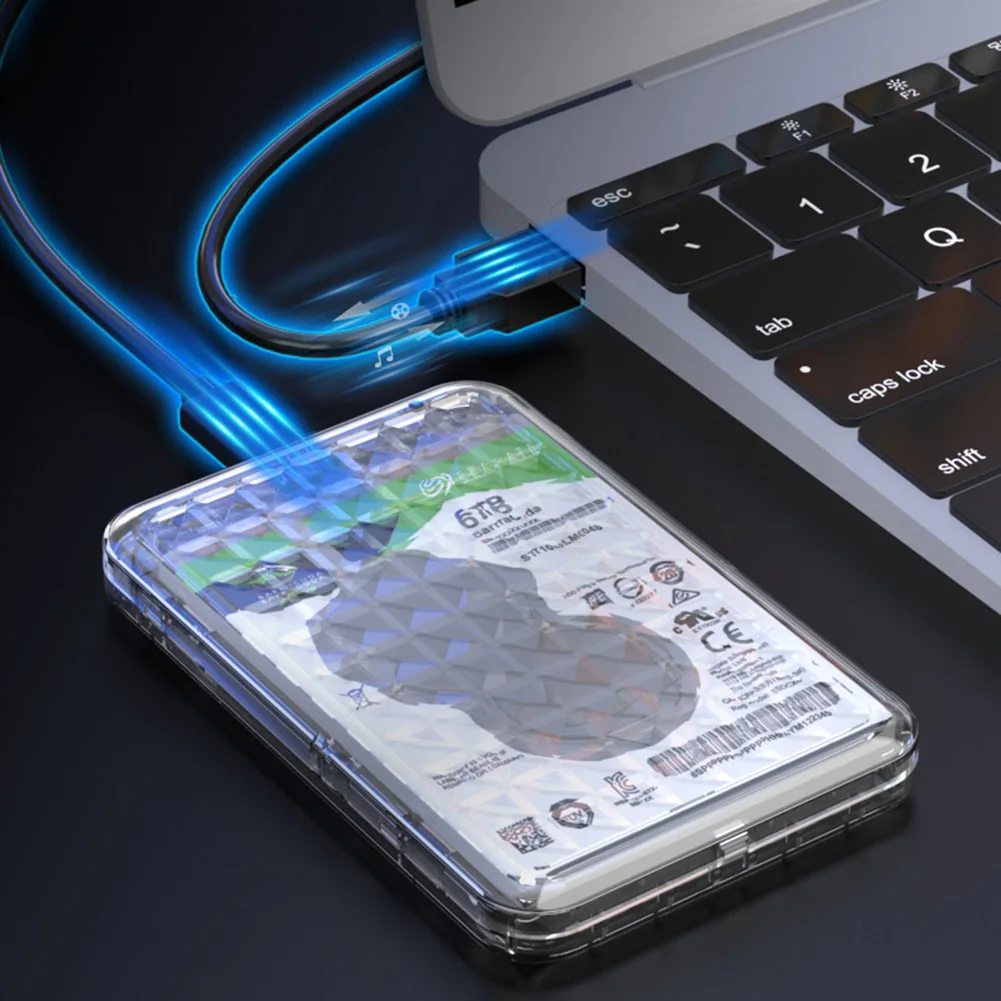 

K2536C USB 3,1 Type-C для жесткого диска 5 Гбит/с 2,5 дюймов SATA SSD HDD Внешний ящик чехол HDD Чехол прозрачный/черный