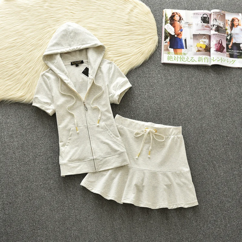 Женский хлопковый спортивный костюм плиссированная мини-юбка А-силуэта с