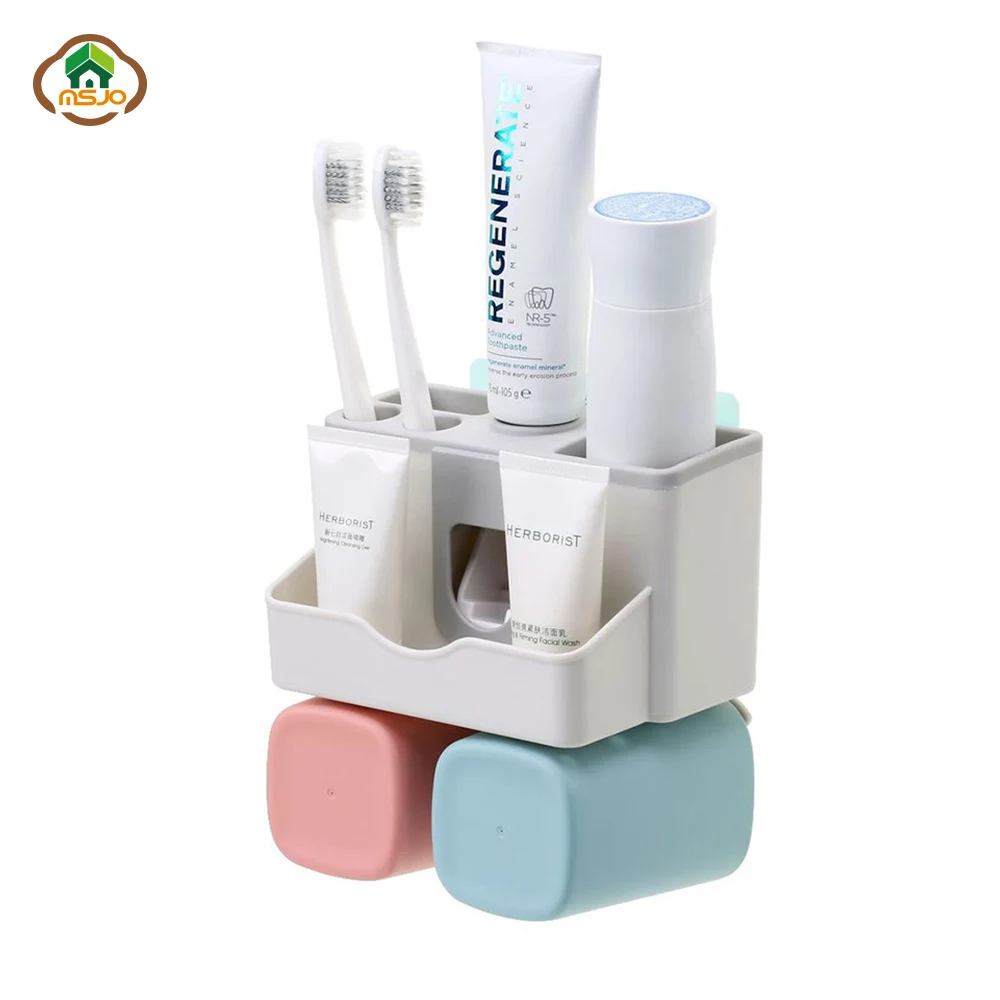 MSJO зубная паста диспенсер и щетка держатель аксессуары для ванной комнаты