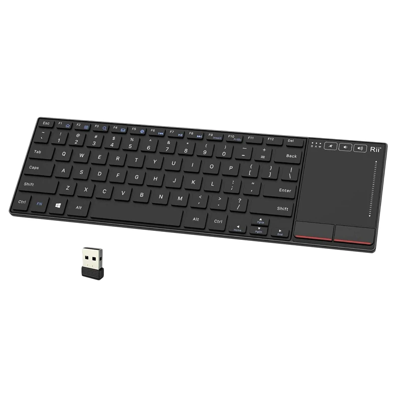 Rii K22 ультра тонкая 2 4G Беспроводная клавиатура с сенсорной панелью версия QWERTY для