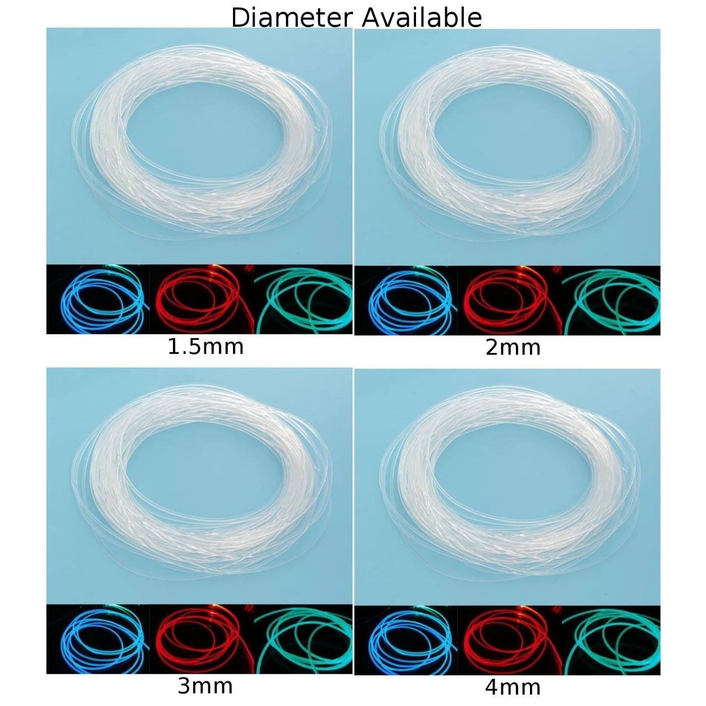 Боковой светящийся волоконно-оптический кабель автомобильный светильник 1 5 мм-4