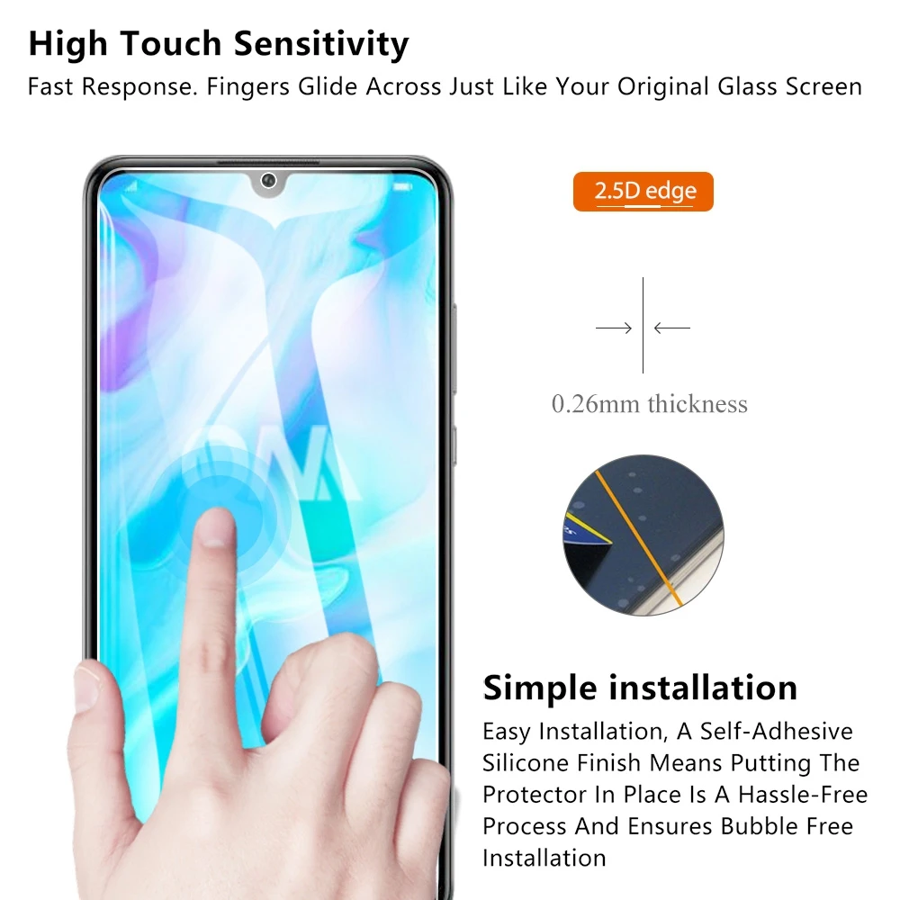 Закаленное стекло для Huawei P30 lite Защитное экрана 2.5D 9H закаленное 6 15 защитная