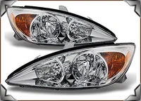sulinso fit for toyota camry le se xle chrome clear headlights front lamps replacement left right pair set