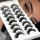 Ресницы из искусственной норки для наращивания, натуральные пушистые мягкие объемные ресницы с перекрестными ресницами, макияж, 5810 пар