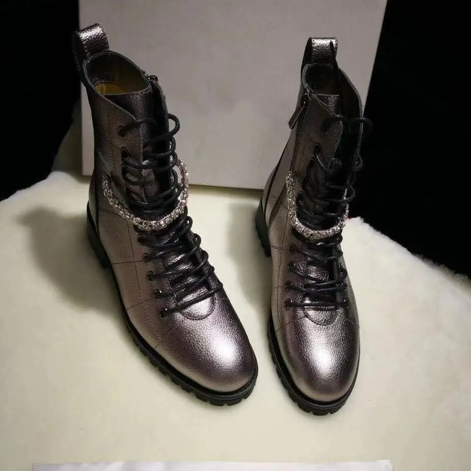 Женские ботинки со стразами Новинка 2019 года сезон осень-зима женские Ботинки martin