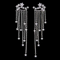 kellybola shining stars pierced tassel drop dangle long earrings for women wedding bridal party anniversary jewelry accessories
