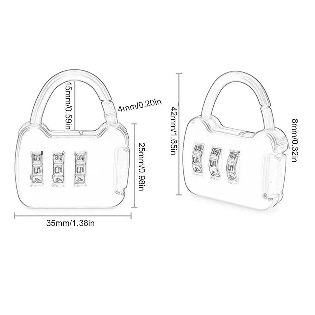 

1pc 3 Digit Code Combination Password Lock Mini Portable Travel Luggage Case Safety Lock Zinc Lock Backpack