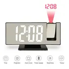 СВЕТОДИОДНЫЙ цифровой смарт-будильник, часы с проектором времени, часы с повтором сигнала, светодиодные зеркальные электронные часы с проекцией, прикроватные часы для спальни