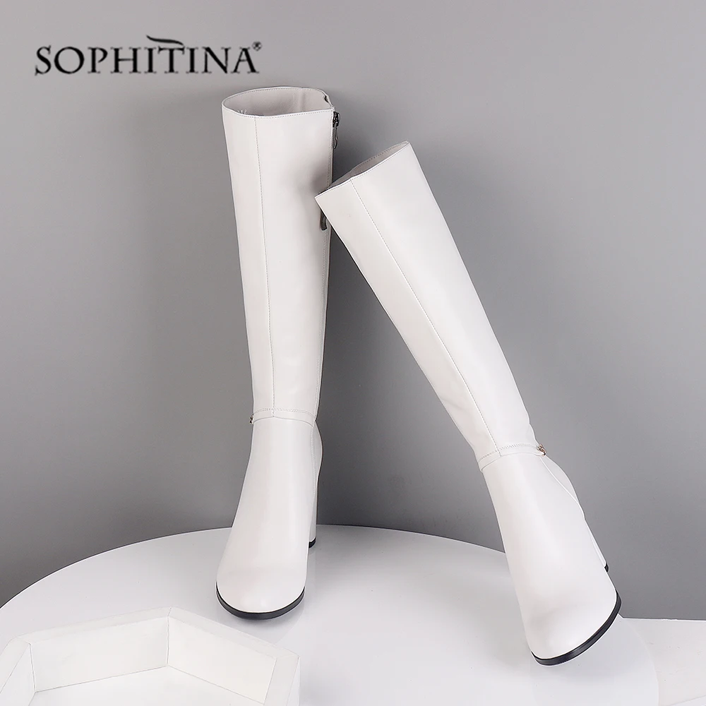 SOPHITINA/Сапоги женские до колена. Высокие сапоги из натуральной телячьей кожи