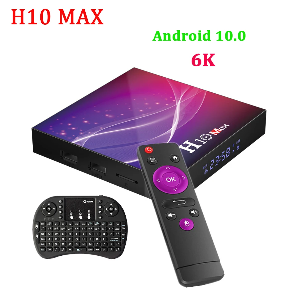 Новейший Android приставка для ТВ H10 MAX смарт android 10 0 Allwinner H616 4 Гб Оперативная память