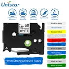 Ярлык Unistar, ярлык, лента 9 мм, яркий клей, совместимый с Brother, ярлык для черного и белого цветов, ярлык