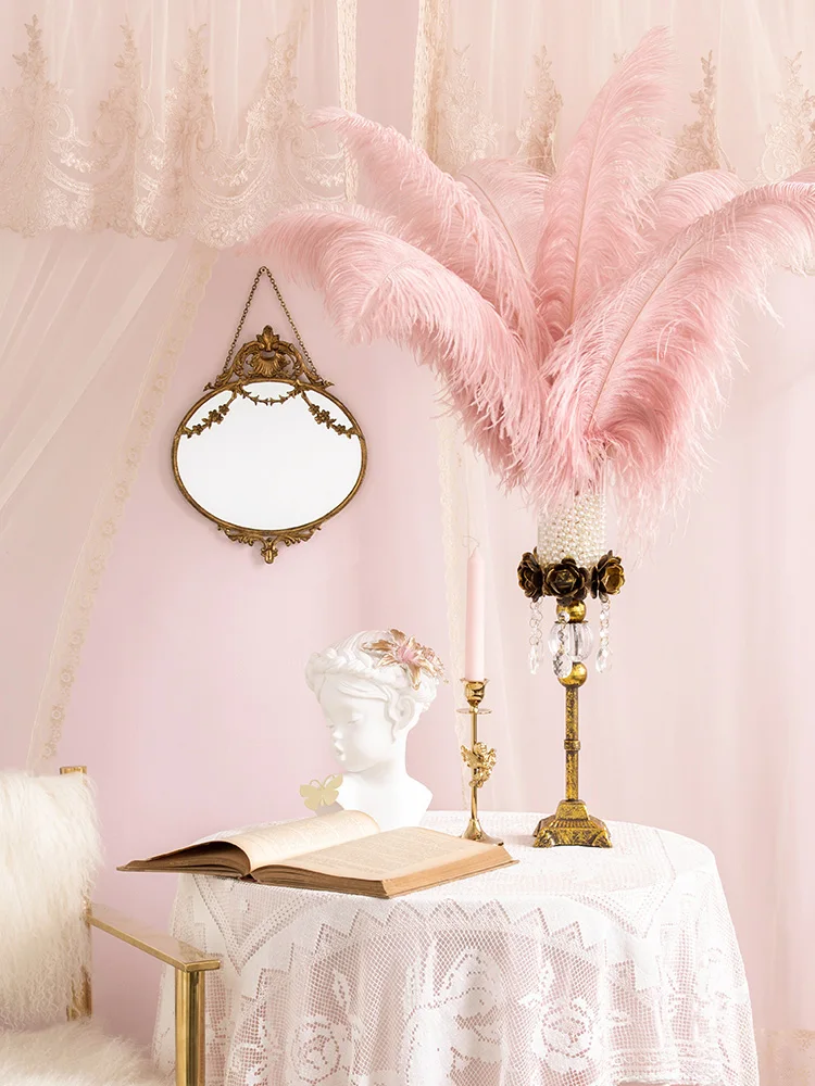 Европейское винтажное настенное зеркало с кружевным узором в стиле ретро