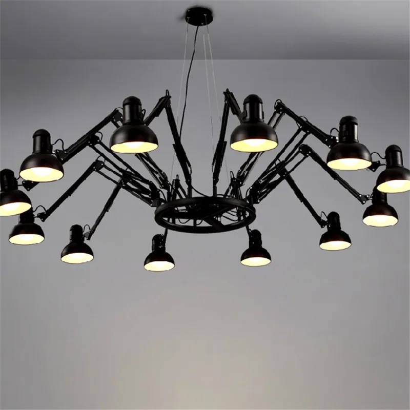 Online Nero/Bianco Creativo Spider Pendente Diner Lampada Con Lampadine A LED Bar/Studio Di Luci Con Telecomando Di Trasporto Libero