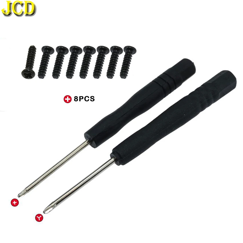 

JCD 8pcs Cross Screws and Y Cross Screwdriver for Nintend Switch NS Joy-Con Screw Repair Part for JoyCon Controller